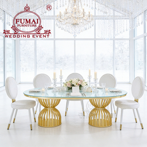 Foshan โต๊ะแต่งงานโลหะสีขาว MDF สำหรับงานแต่งงานเฟอร์นิเจอร์กลางแจ้ง - Product Image 3