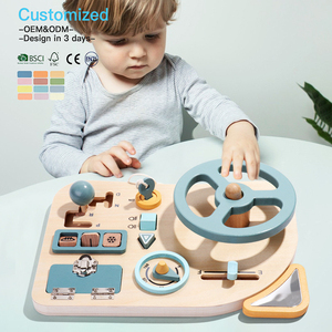 EDULAND OEM ODM <span class=keywords><strong>Juguete</strong></span> de Madera Montessori para Niños Pequeños, Tablero de Actividades con <span class=keywords><strong>Volante</strong></span>, Escena de Conducción, <span class=keywords><strong>Juguete</strong></span> Educativo Sensorial de Madera para Juego de Imitación - Product Image 3