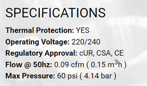 ปั๊มสุญญากาศ USA DOA-V502A-FD-TF สำหรับอุตสาหกรรมยานยนต์ OEM แรงดูด 25 InHg แบบใบพัดเต็ม DOA-V502A-FD-TF - Product Image 5