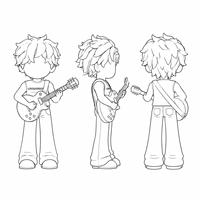 Figurine de collection en PVC personnalisée, musicien rock avec guitare électrique dorée, jouet design, cadeau musical, objet de présentation