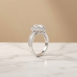 แหวนเพชรทรงรีสั่งทำพิเศษ เพชรเลี้ยงในห้องปฏิบัติการ ทองคำแท้ 14K 18K ประดับเพชรทรงบาแก็ตต์ ขายส่งเครื่องประดับแต่งงาน - Product Image 2