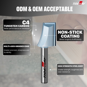 Tideway เครื่องตัดปลายคาร์ไบด์เราเตอร์บิตเจาะไม้เราเตอร์แบบแบนสำหรับงานไม้ทำความสะอาดเครื่องตัดกัดแบบตรง - Product Image 5