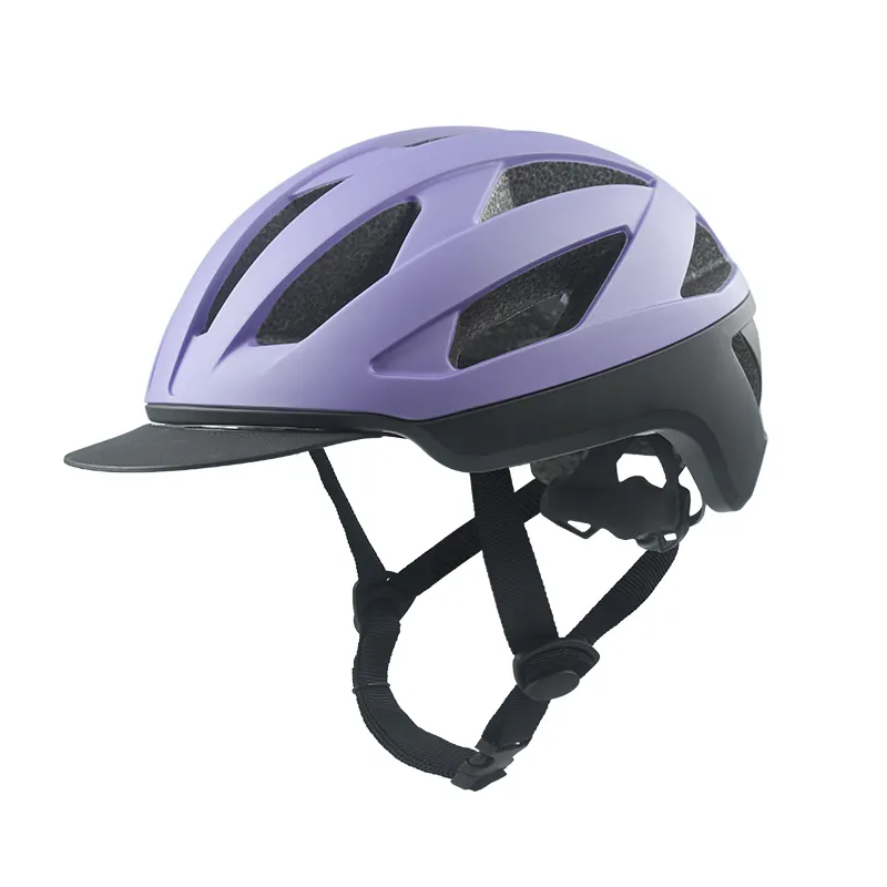 Casco de ciclismo ajustable para adultos personalizado con visera y luz trasera, casco de scooter de cercanías con luz LED recargable por Usb