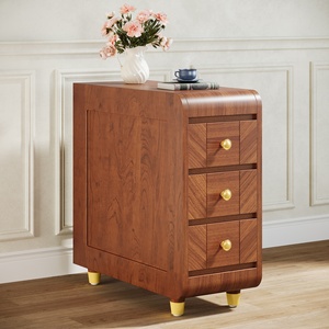 Nightstand with Drawers, Narrow <strong>Bedside</strong> <strong>Table</strong> with Storage, Country Style Side <strong>Table</strong> with Drawers <strong>Skinny</strong> Night Stand End <strong>Table</strong> - Product Image 4