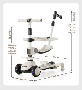 Trottinette multifonctionnelle 3-en-1 pliable avec pédales et roues <span class=keywords><strong>pour</strong></span> enfants de 1 à 9 ans – Vente directe usine - Product Image 4