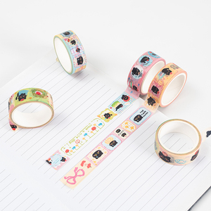 ديي لطيف الحيوانات الأليفة الكرتون الشريط واشي أنماط الحيوان كاواي ، نمط مرسومة باليد ، شريط مجلة العلاجية للحرف اليدوية والديكور - Product Image 6