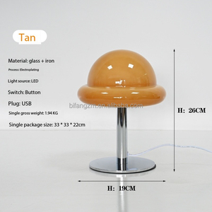 Đèn bàn kính kiểu Bắc Âu Bauhaus thời trung cổ, chụp đèn hình bánh rán, đèn LED trang trí nhà cửa, phòng khách, phòng ăn, phòng ngủ - Product Image 4