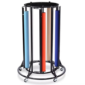 JH-Mech porte-rouleau de papier d'emballage 5 rouleaux grand robuste avec support réglable rouleau de papier en acier inoxydable - Product Image 1