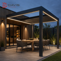 Pergola pliante pare-soleil en aluminium avec toit rétractable, pavillon pour terrasse, restaurant et projets commerciaux