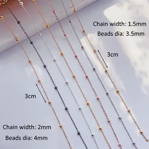 Catena di perline 3.5/perline da 4mm in rame placcato a croce cavigliere fai da te collana bracciale gioielli che fanno componenti accessori