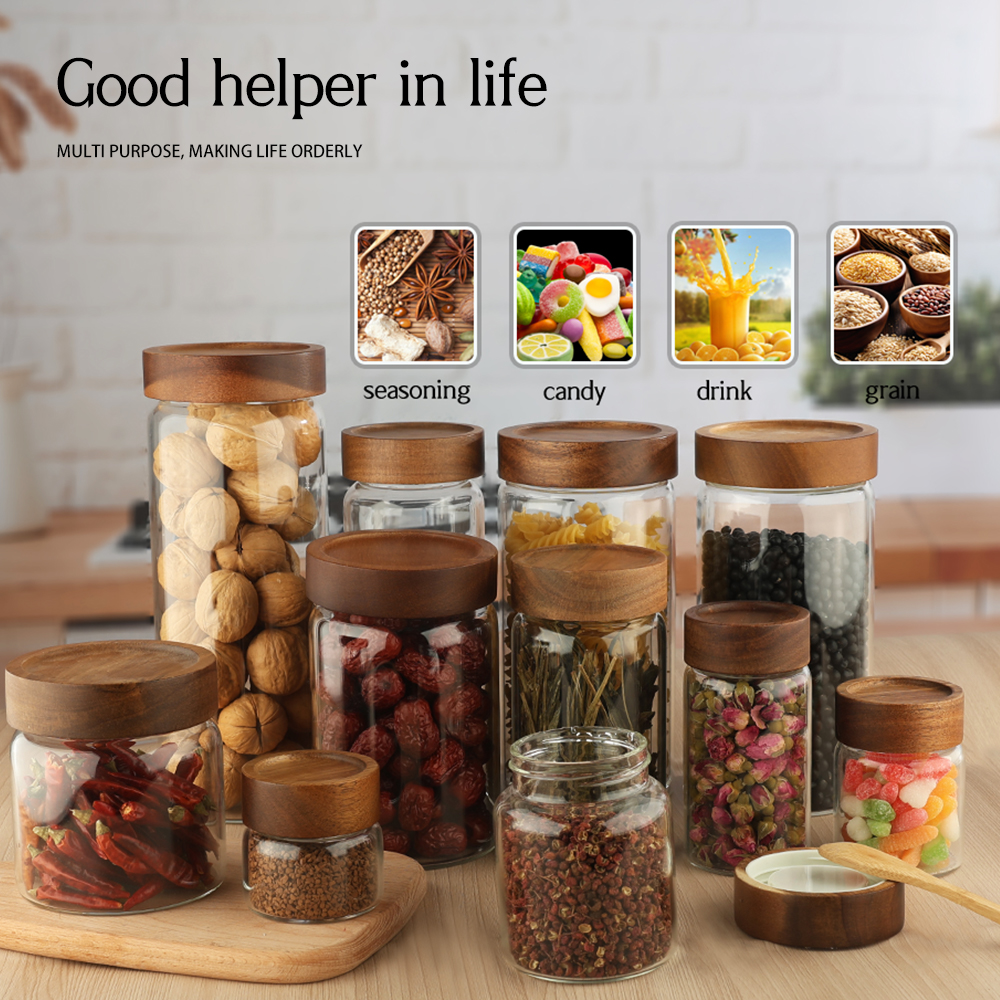 Glassware Factory Borosilicate Glass Jar Food Grade Glass Jar BSCI FDA Jam Honey Kitchen Glass Jar With Lid For Food Storage