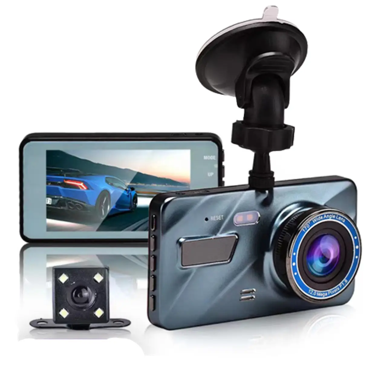 Ön ve arka Lens Fhd 1080p araba Dash kamera/4/3 6 inç araba dvr'ı Dash akış medya sürüş kaydedici araba kamera çift kamera
