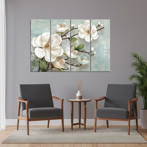 Magnolia Blossom <b>Canvas</b> Print: Soft Ivory Floral <b>Wall</b> Art,SET OF 4 <b>CANVAS</b> - Product Image 3