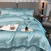 Housse de couette brodée, ensemble de draps en velours, housse de couette rayée, couvre-lit blanc pour hôtel, drap de lit en velours, draps blancs pour hôtel