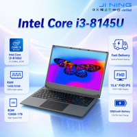 Ordinateur portable professionnel 15,6 pouces Intel Core i3-8145U, 16 Go/32 Go de RAM DDR3, SSD NGFF, clavier rétroéclairé avec lecteur d'empreintes digitales