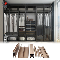 Profilé en aluminium Série 6000 Système de portes coulissantes en verre pour armoires Systèmes de portes coulissantes en aluminium pour armoires