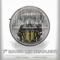 Phare LED rond Wukma Car 7 pouces, faisceau haut/bas, 12V 6000K 3000 Lm, ampoule H4, ajustement universel, neuf