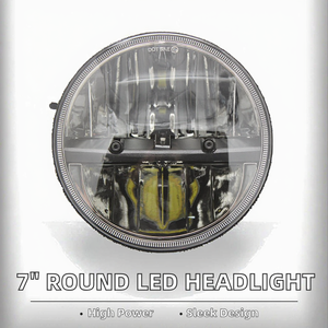 차량용 7인치 원형 LED 헤드라이트 하이-로우 빔 헤드램프 키트 12V 6000K 랭글러 JK TJ CJ 오토바이용 신제품 - Product Image 2