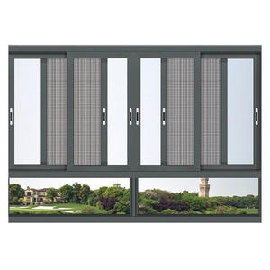 Fenêtre coulissante à <span class=keywords><strong>double</strong></span> <span class=keywords><strong>vitrage</strong></span> en alliage d'aluminium avec 3 rails - Product Image 1