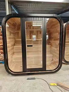 Sauna de vapor húmedo para 4 personas, de madera maciza negra, para exteriores, resistente a la lluvia, de lujo, a buen precio, con luz y piedras. - Product Image 5
