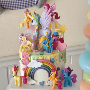 Set di Giocattoli in Plastica per Bambini con Sei Personaggi Principali: Twilight Sparkle, Rainbow Dash, Pinkie Pie, Fluttershy - Product Image 3
