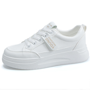 Zapatos Blancos Ligeros de Primavera y Otoño 2024, con Parte Superior de Cuero Elevada y Suela Suave para Mujer - Product Image 6