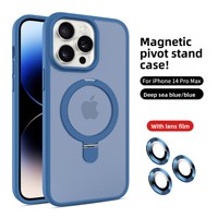 Coque de téléphone mate compatible avec support magnétique pour 17 Pro, en PC, finition mate, style Ins, avec protection d'objectif, pour 16 Pro