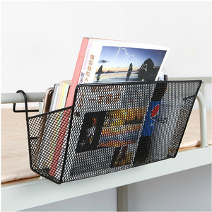 Panier de rangement en métal avec crochets pour étagère de lit, organisateur multifonctionnel pour dortoir, type de crochet rectangulaire, installation sans outil - Product Image 3