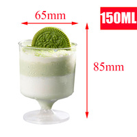 Plastique jetable PS Mini tasse à dessert Pudding mousse transparente tasses à gâteau conteneurs à dessert