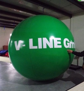 บอลลูนพีวีซีร้อนบ้าแขวนหรือบินสีเหลืองก๊าซฮีเลียมทรงกลมพองด้วยการพิมพ์โลโก้ - Product Image 3