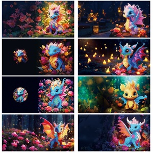 DIY Diamond Painting 5D Greeting <b>Cards</b> Crystal Diamond Painting Animal Greeting <b>Card</b> for Kids - Product Image 2