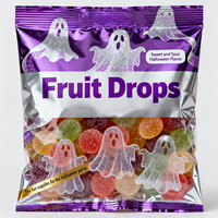 Sacs d'emballage en plastique mylar avec fenêtre transparente pour oreiller à joint latéral arrière imprimé personnalisé pour les bonbons au festival du chocolat