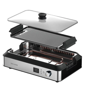 Hot Bán Đen Kích Thước Gia Đình Tabletop Tấm Hộ Gia Đình Trong Nhà Nhỏ Nướng Điện Hàn Quốc Nướng Thịt Nướng <span class=keywords><strong>Pan</strong></span> - Product Image 1
