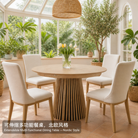 Table à manger convertible peu encombrante, de forme ronde à ovale, construction en bois massif, best-seller