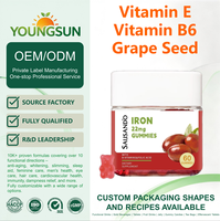 Vitamines gélifiées à la jujube rouge importées avec extrait de pépins de raisin, sans sucre, vitamines B, fer, améliore la mémoire et le sommeil, flacon de 60 unités