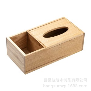 Boîte à mouchoirs en bois avec compartiment de rangement pour bureau, salon, voiture, salle de bain - Product Image 5