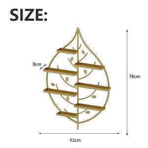 Organizador de Gabinete, Estante de Exhibición Hecho con Varilla de Hierro, Almacenamiento con Acabado Negro, Estante de Exhibición Hecho a Mano con Acabado Antiguo de Cobre - Product Image 4