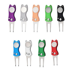 เครื่องมือซ่อมกรีนกอล์ฟแบบพับเก็บได้ ด้ามจับอะลูมิเนียมน้ำหนักเบา พร้อมที่ทำเครื่องหมายลูกกอล์ฟ - Product Image 1