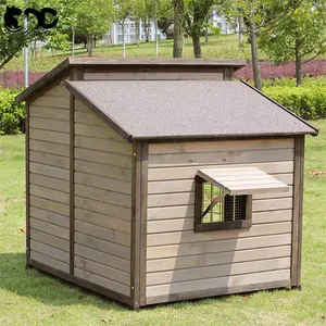 OEM Luxus Big Space Regen-und Sonnenschutz Naturholz kabine Kaninchen Blockhaus Hundehütte Haustier Villa Haus mit Fenster und Tür