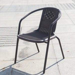 Sedia <span class=keywords><strong>da</strong></span> Bistrot per Esterni Commerciale, Poltrona in Acciaio Nero, Impermeabile, Resistente, Facile <span class=keywords><strong>da</strong></span> Pulire, Seduta <span class=keywords><strong>da</strong></span> Patio, Minimalista per Camera <span class=keywords><strong>da</strong></span> Letto - Product Image 5