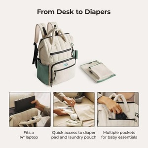OEM Large Capacity Maternity Bag 3-in-1 <strong>Waterproof</strong> Mommy Laptop <strong>Backpack</strong> with Bottle Insulation Custom Logo Diaper Bag for <strong>Women</strong> - Product Image 2