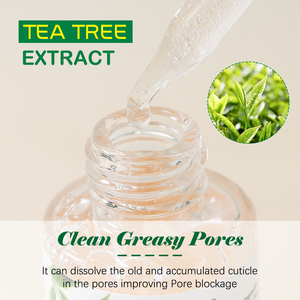 Crema idratante per il siero del tè albero per la cura della <span class=keywords><strong>pelle</strong></span> del viso che riduce le cicatrici da Acne riparazione del siero del viso per il controllo dei pori che restringono la <span class=keywords><strong>pelle</strong></span> chiara - Product Image 4