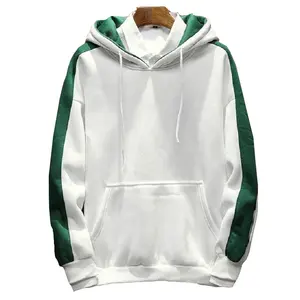 Manufacturer Casual Fleece Hooded Sweatshirts Contrast Color Stripe Sleeve Fashion Pullover Mens Hoodies