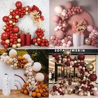 Kit d'arche de ballons LILIS Premium |   Lot de 114 pièces en latex épaissi double couche |   Impression sérigraphique anti-éclatement pour magasin de mariage