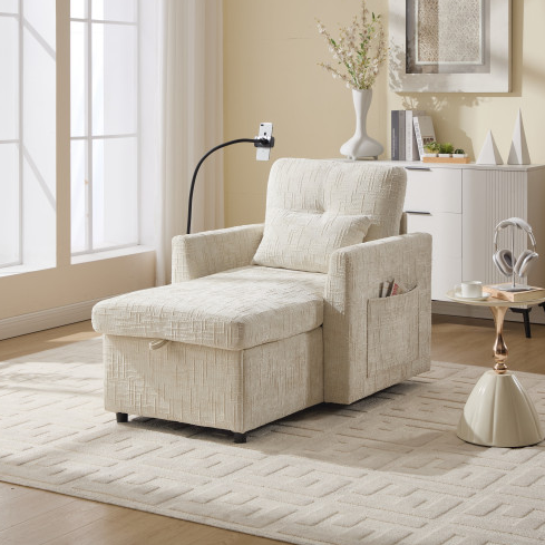 Beige + Chenilla + 1 Asiento