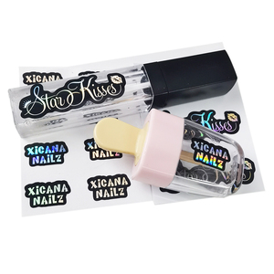 Impression personnalisée Logo Transparent Transparent Privé Vinyle Brillant À Lèvres Lipgloss Tube Étiquettes Autocollants Pour Brillant À Lèvres Baume À Lèvres Cosmétiques - Product Image 2