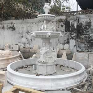 Grandes fuentes <span class=keywords><strong>de</strong></span> cascada <span class=keywords><strong>de</strong></span> sirena <span class=keywords><strong>de</strong></span> <span class=keywords><strong>Cantera</strong></span> romana Vintage construcción amarilla Natural con mármol para aplicación <span class=keywords><strong>de</strong></span> Hotel - Product Image 4