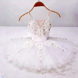 Traje <span class=keywords><strong>de</strong></span> Ballet Profesional Blanco <span class=keywords><strong>de</strong></span> Alta Calidad, Tutú con Panel Cerrado <span class=keywords><strong>para</strong></span> <span class=keywords><strong>Niñas</strong></span>, Ropa <span class=keywords><strong>de</strong></span> Actuación Infantil - Product Image 3