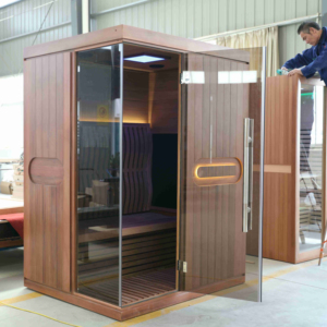 Panel de control informático de madera maciza de sauna de infrarrojo lejano de diseño moderno para uso sanitario - Product Image 1
