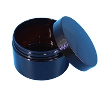 Pots en plastique PET ambré de 120 ml pour poudre cosmétique en vrac et masque facial, logo personnalisé disponible